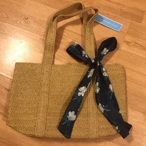 Draper James Everyday Straw Bag with Floral Scarf